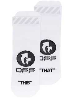 Off-White носки с жаккардовым логотипом