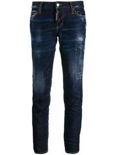 Dsquared2 укороченные джинсы с эффектом брызг краски