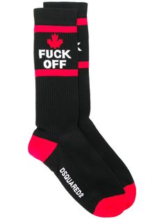Dsquared2 носки F*ck Off в рубчик