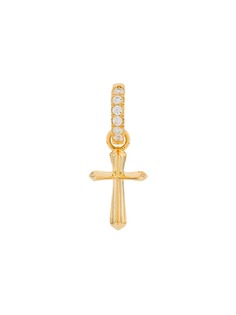 Northskull единичная золотая серьга-кольцо с подвеской в форме креста