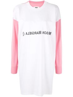 Mm6 Maison Margiela платье-футболка в стиле колор-блок с логотипом