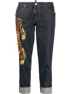 Dsquared2 укороченные джинсы с вышивкой