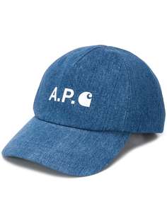 A.P.C. джинсовая кепка с логотипом
