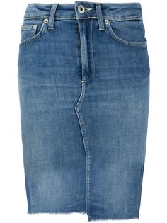 Dondup джинсовая юбка с необработанными краями