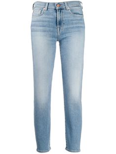 7 For All Mankind укороченные джинсы с эффектом потертости