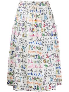 Mira Mikati юбка с принтом Ooh La La и завязками