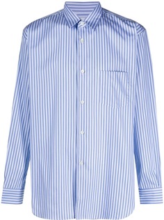 Comme Des Garçons Shirt полосатая рубашка с закругленным подолом