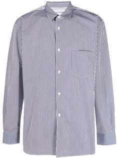 Comme Des Garçons Shirt полосатая рубашка с закругленным подолом