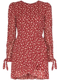 Reformation платье мини Lucita с запахом и цветочным принтом
