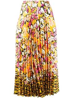 Saloni плиссированная юбка с цветочным принтом