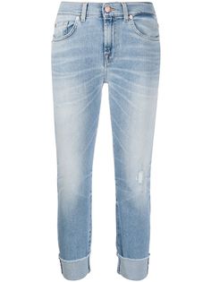 7 For All Mankind укороченные джинсы скинни средней посадки