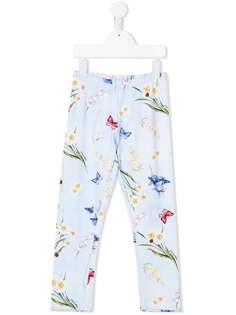 Monnalisa брюки из джерси с цветочным принтом