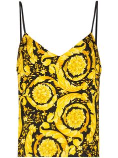 Versace топ на бретелях с принтом Baroque