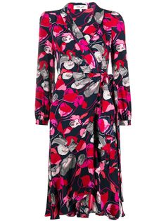 DVF Diane von Furstenberg платье с запахом и цветочным принтом