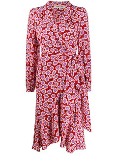 DVF Diane von Furstenberg платье с запахом и цветочным принтом