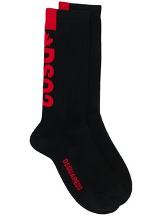 Dsquared2 Underwear носки в рубчик с логотипом