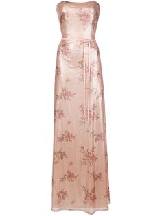 Marchesa Notte платье из пайеток с цветочным принтом