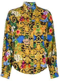Versace Jeans Couture рубашка с цветочным принтом и узором Baroque