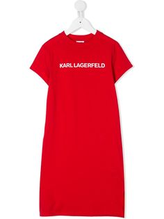 Karl Lagerfeld Kids платье-футболка с логотипом