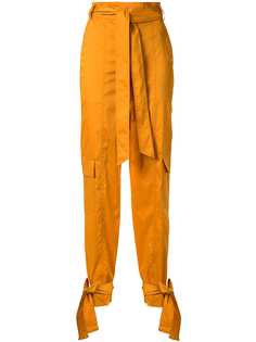 Manning Cartell брюки с завышенной талией и завязками на манжетах