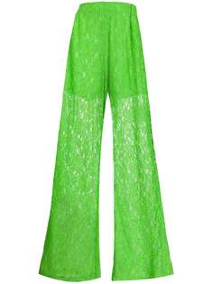Mm6 Maison Margiela брюки палаццо с цветочным кружевом