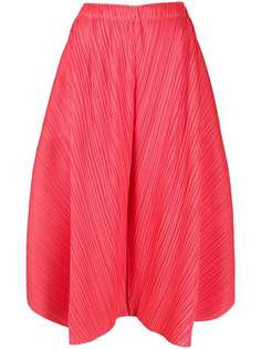 Pleats Please Issey Miyake широкие брюки с микроплиссировкой
