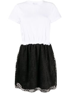 RedValentino кружевное платье с короткими рукавами