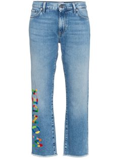 Mira Mikati укороченные джинсы Wonder с вышивкой