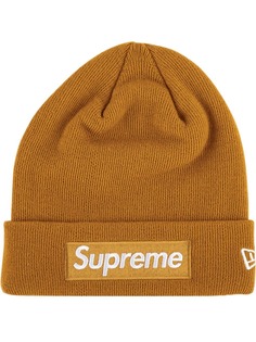Supreme шапка бини в рубчик с логотипом