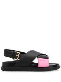 Marni двухцветные сандалии Fussbett