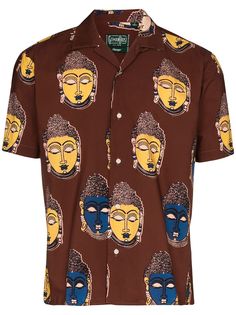 Gitman Vintage рубашка Buddha Kalamkari с принтом