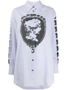 McQ Alexander McQueen рубашка в полоску с принтом