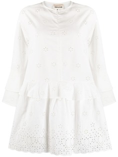 Semicouture платье-трапеция с английской вышивкой