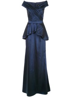 Tadashi Shoji атласное платье с баской