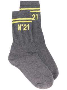 Nº21 носки в рубчик с логотипом