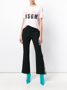 MSGM расклешенные брюки с контрастными вставками