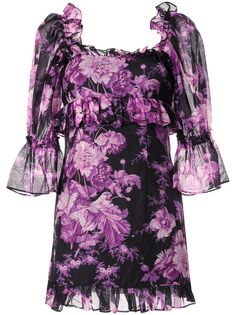 Alice McCall платье мини Pink Flamingo с оборками