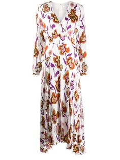 PS Paul Smith расклешенное платье с длинными рукавами и цветочным принтом