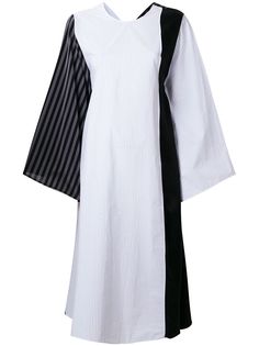 Mm6 Maison Margiela полосатое платье лоскутного кроя