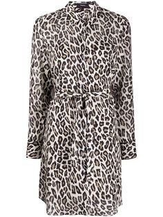 Theory платье-рубашка с леопардовым принтом