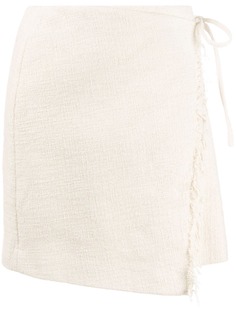 Nanushka твидовая юбка Delaney с запахом
