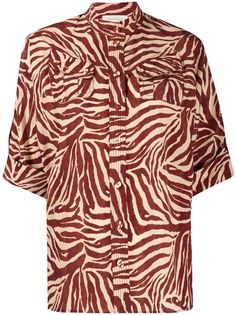 Zimmermann рубашка с зебровым принтом