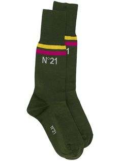 Nº21 носки в полоску с логотипом