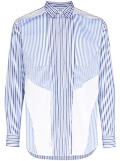 Comme Des Garçons Shirt полосатая рубашка в технике пэчворк