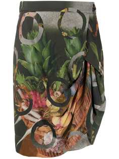 Vivienne Westwood юбка с драпировкой и принтом