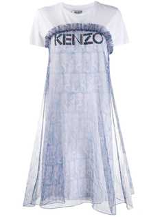 Kenzo платье-футболка с принтом Mermaids