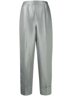 Emporio Armani брюки с завышенной талией и эффектом металлик