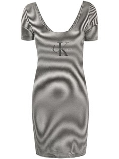 Calvin Klein Jeans платье в полоску с логотипом