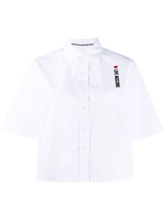 Love Moschino рубашка с металлическим логотипом
