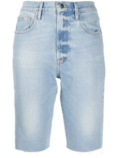 FRAME джинсовые шорты с эффектом потертости